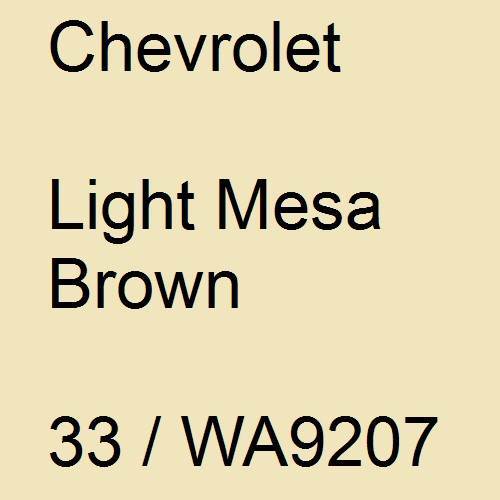 Chevrolet, Light Mesa Brown, 33 / WA9207.